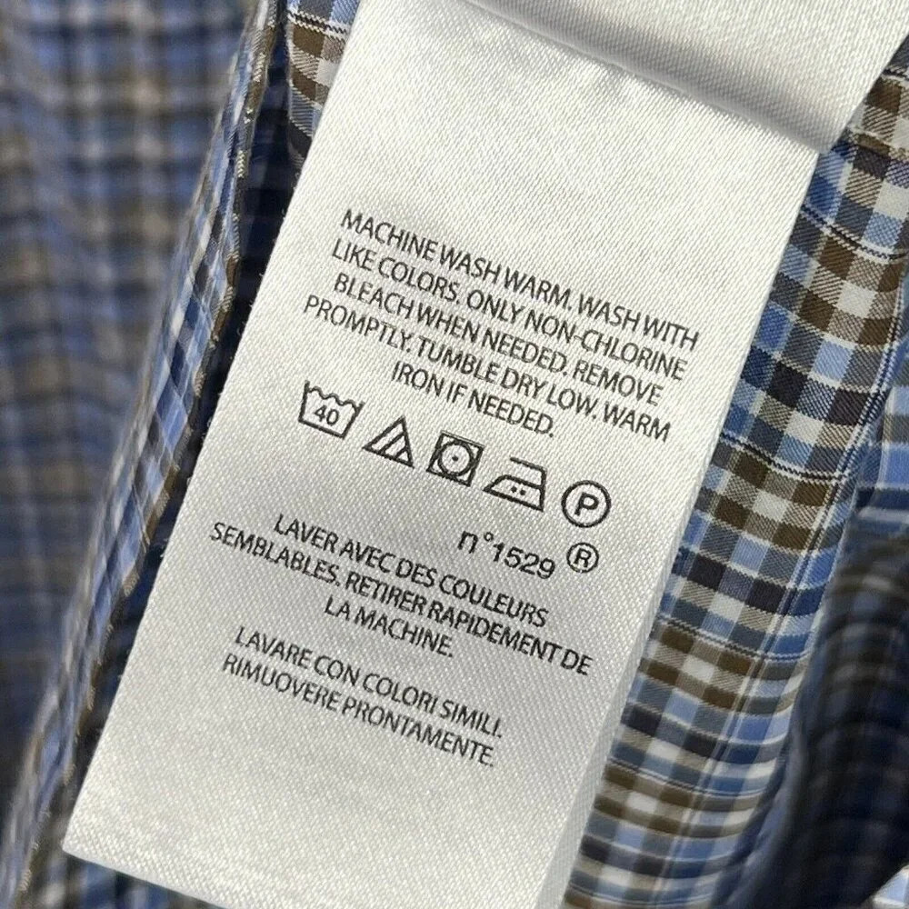 Ralph Lauren Blue Multicolor Button Down Dress Shirt Sz Large Stretch Cotton - Picture 7 of 7